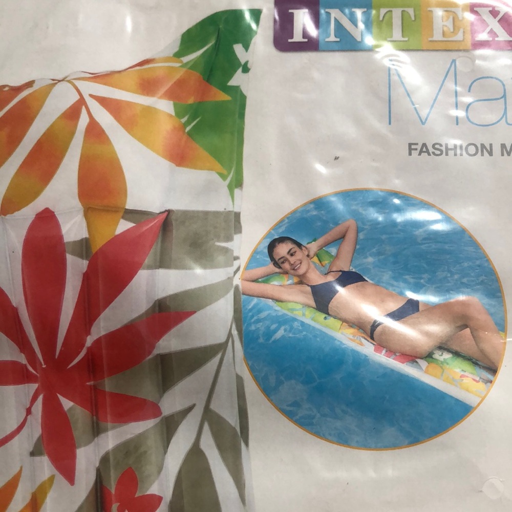Pool Float Intex Lounge Inflatable 🌊  Palm Leaves Fashion Mat Swimming Pool - Picture 4 of 5